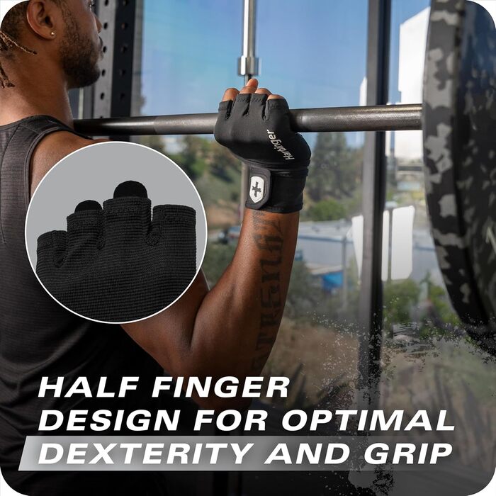 Harbinger Pro Wristwrap Gloves 3.0 - вантажні рукавички для чоловіків, чорного кольору