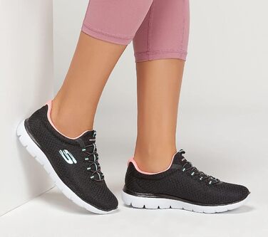 Кросівки жіночі Skechers Summits Black Mesh Pink (40 EU) - дихаючі спортивні