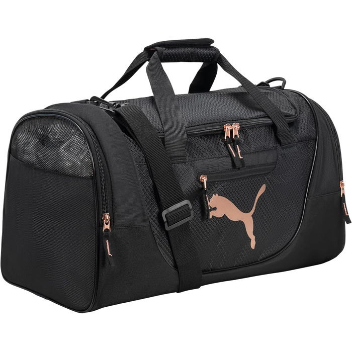 Спортивна сумка для жінок Puma Evercat Candidate, чорна з золотистими елементами, універсальний розмір
