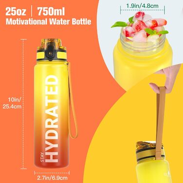 Спортивна пляшка Sahara Sailor 750 мл, тританова, BPA-free, герметична, для води, для спорту, велосипеда, кемпінгу, йоги, фітнесу, вогняний дизайн