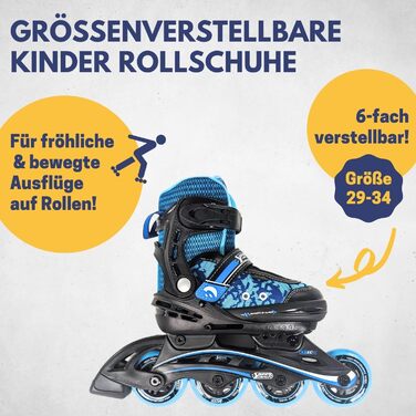 Дитячі ролики Best Sporting Kinder I Rollschuhe, регульовані, з гальмом, 4 колеса, зелено-чорні/синьо-чорні