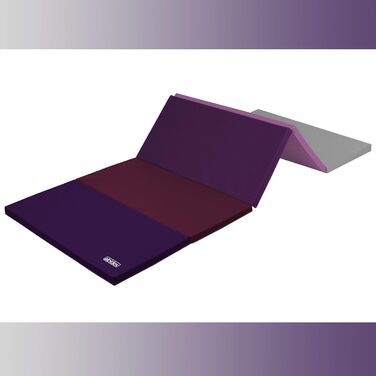 Гімнастичний мат ALPIDEX складаний 185x78x3,2 см, спортивний мат для дому, дітей та дорослих, фіолетовий