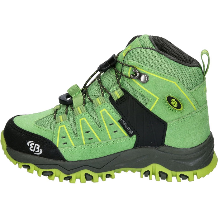 Дитячі трекінгові черевики Brütting Mount Pinos High, 39 EU, зелено-чорні, лимонні акценти