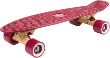 Скейтборд HUDORA Retro Board Curve бордовий, ретро стиль
