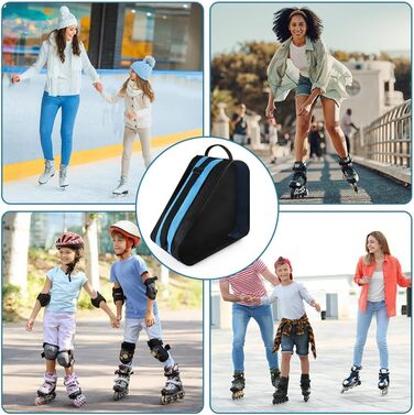 Сумка для роликів Flintronic, для дітей, велика місткість, з регульованим плечовим ременем, блакитна