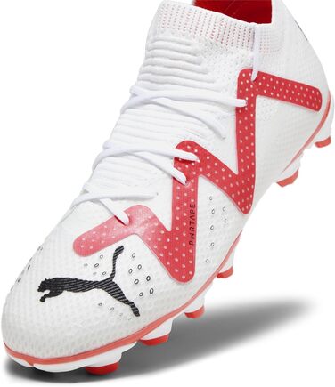 Дитячі футбольні бутси PUMA Future Pro FG/AG для підлітків (32.5 EU, білий, чорний, Fire Orchid)