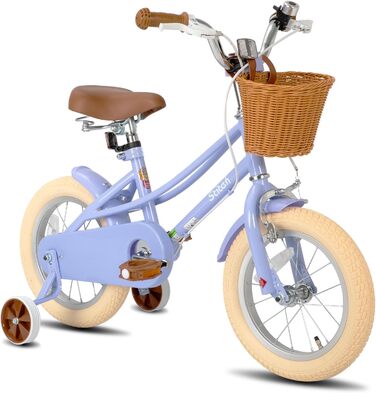 Дитяче велосипед Stitch 12 дюймів з корзиною та підставкою, 50,8 см, для дітей 3-11 років (фіолетовий)