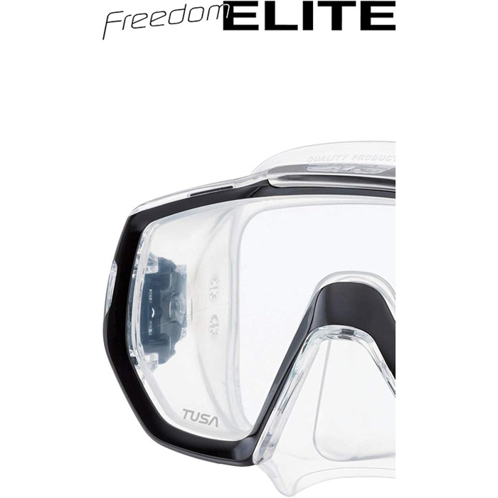 Професійна маска для дайвінгу Tusa Freedom Elite M-1003, чорний/прозорий силікон, для дорослих