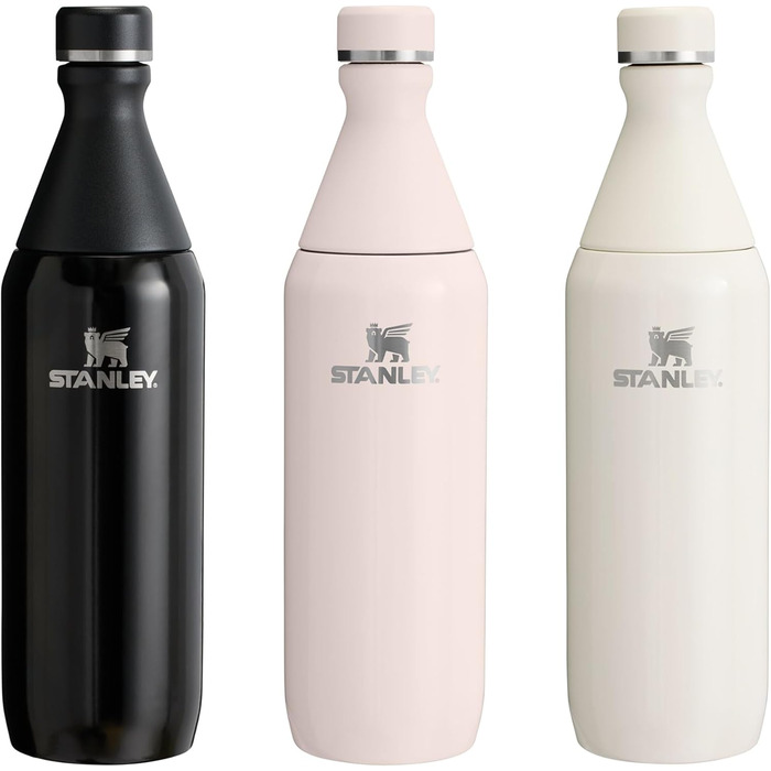 Термос Stanley 1913 All Day Slim 0.6л Чорний - нержавіюча сталь, зберігає холод до 6 год, лід до 11 год, без BPA, герметичний, можна мити в посудомийці