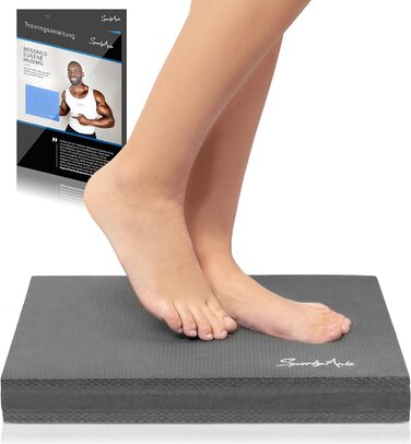 Balance-подушка SportyAnis XXL сіра для тренування рівноваги та зміцнення глибоких м'язів, з інструкцією, інноваційний баланс-пад для стабільності та координації