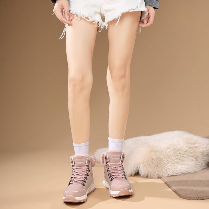 Жіночі зимові черевики, зимові чоботи, утеплені снігоступи, туристичні черевики для хайкінгу, рожеві, 39 EU