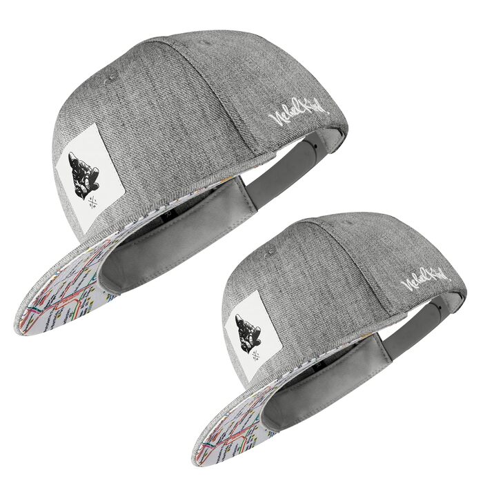 Кепка-снэпбек Nebelkind Berlin Netzplan сіра, унісекс, з регульованим розміром та прямим козирком, стильна бейсболка Streetwear
