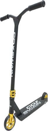 Трюковий самокат Cox Swain V-120, 120 мм колеса, ABEC-9, чорний/золотий – нова топ-модель