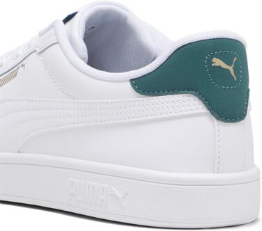 Кросівки PUMA Smash 3.0 L унісекс, білі з малахітовим та золотим кольором, розмір 42 EU