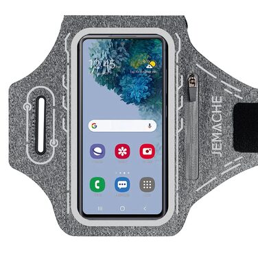 Спортивний браслет на руку JEMACHE для Samsung Galaxy S25/S24/S23/S22 Ultra/Plus/FE з кріпленням для навушників Buds Plus (Сірий)