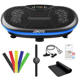 Платформа для вібраційного тренування JOROTO 4D - професійне тренування всього тіла | Сумісна з додатком | Bluetooth-динамік та LED-підсвітка, до 200 кг, для дому