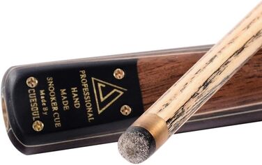 Біліардний кий CUESOLL класичний ручної роботи, 57 дюймів, 18 oz, з ручкою з рожевого дерева, з'єднання 3/4, телескопічне подовження з алюмінію, етикет з кожзаму, наконечник 9,5 мм, комплект київ для більярду (CSSC011) (CSSC013)