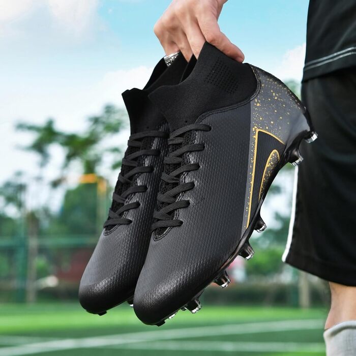 Футбольні черевики для чоловіків, жінок, дітей (хлопчиків та дівчаток) - для штучного газону, залу, тренувань. AG, FG, TF. Розмір 35 EU, колір чорний