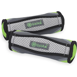 М'яка гантеля Gaiam з ремінцем для жінок і чоловіків, 1 шт, лаймова, для фітнесу та ходьби