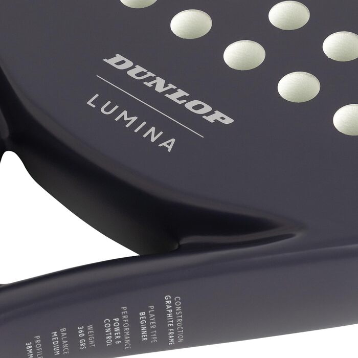 Ракетка для падел-тенісу Dunlop Lumina - Amazon Exclusive, графітовий фрейм, серцевина Pro Eva, 365г, темно-сірий