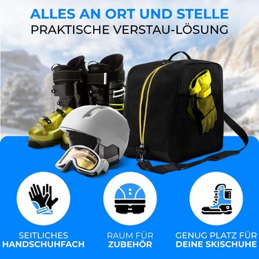 Чохол для лижних черевиків STYNGARD Cortina (38 л) - сумка для лижних черевиків з аксесуарами (чорний-жовтий)