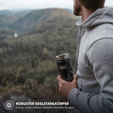 Термос нержавіючий Thermos Stainless King 0.47л червоний для кави та чаю. Зберігає тепло 7 год, холод 18 год. Без BPA