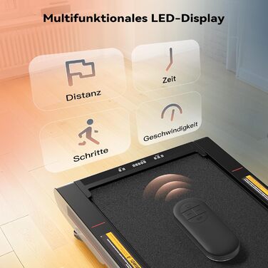 Ходувальний килимок Schwingungen з додатком, бігова доріжка для дому 6 км/год, ходувальний килимок для офісу та дому з пультом дистанційного керування (сірий)