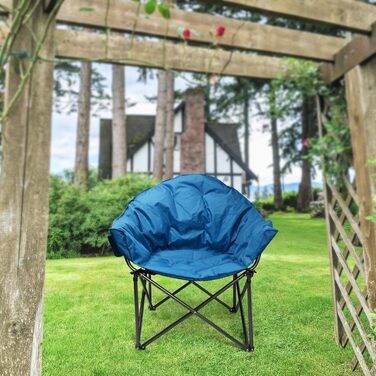 Розкладне крісло-мішок для кемпінгу LET'S CAMP Moonchair з сумкою-холодильником, тканина Оксфорд, темно-синій