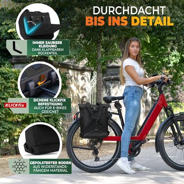 Велосумка на багажник MIVELO, водовідштовхувальна, рюкзак для жінок, чорна, трансформується в рюкзак, для велосипеда