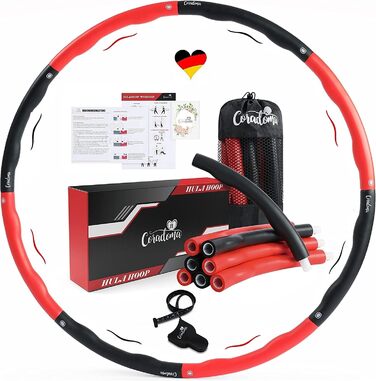 CORADOMA® Хулахуп для дорослих 1,2 кг з хвилями для масажу, фітнес-обруч для схуднення, комплект для тренувань з сумкою, планом та рулеткою