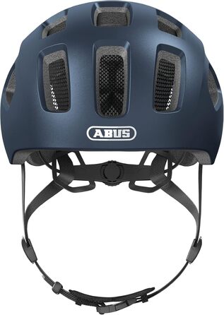 Дитячий велосипедний шолом ABUS Youn-I 2.0 з підсвіткою, для підлітків і молоді, синій (midnight blue), розмір M (52-57 см)