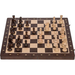 Дерев'яний шаховий набір Square Pro Nr 5 WENGE, шахи Staunton, шахівниця з дерева