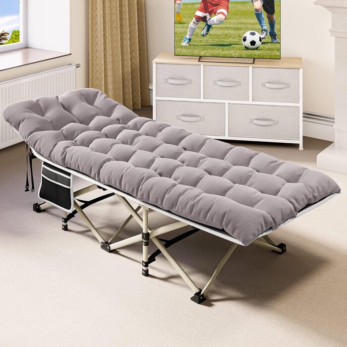 Кемпінгове ліжко YITAHOME для дорослих, розкладне, з матрацом, міцне, блакитне