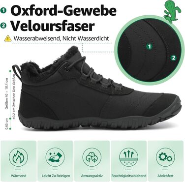 Зимові шкарпетки-тапки без шнурів SAGUARO для жінок та чоловіків, тепла підкладка, розмір EU 36-48, чорний