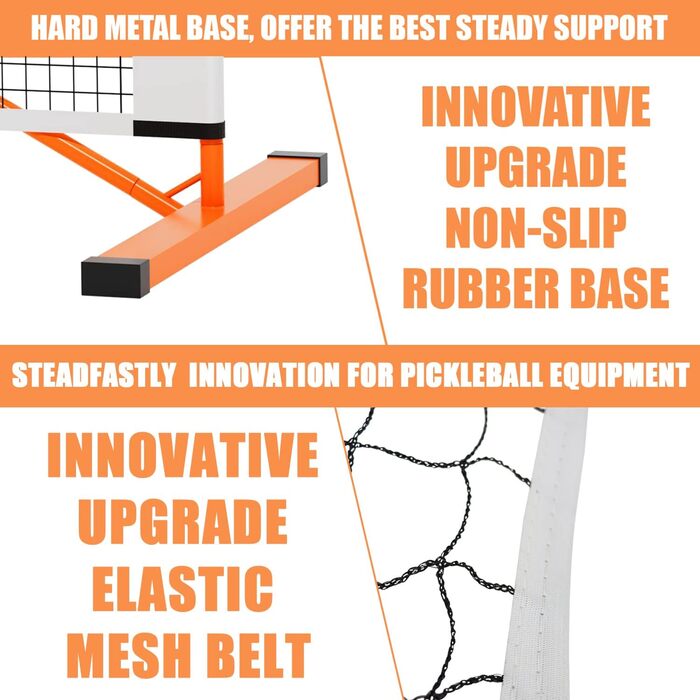 PickleTech 6.0: Портативна сітка для піклболу 2-в-1, 6.0 м, для гри на відкритому повітрі, відповідає USAPA, з сумкою, колірна схема Sunset Chevron