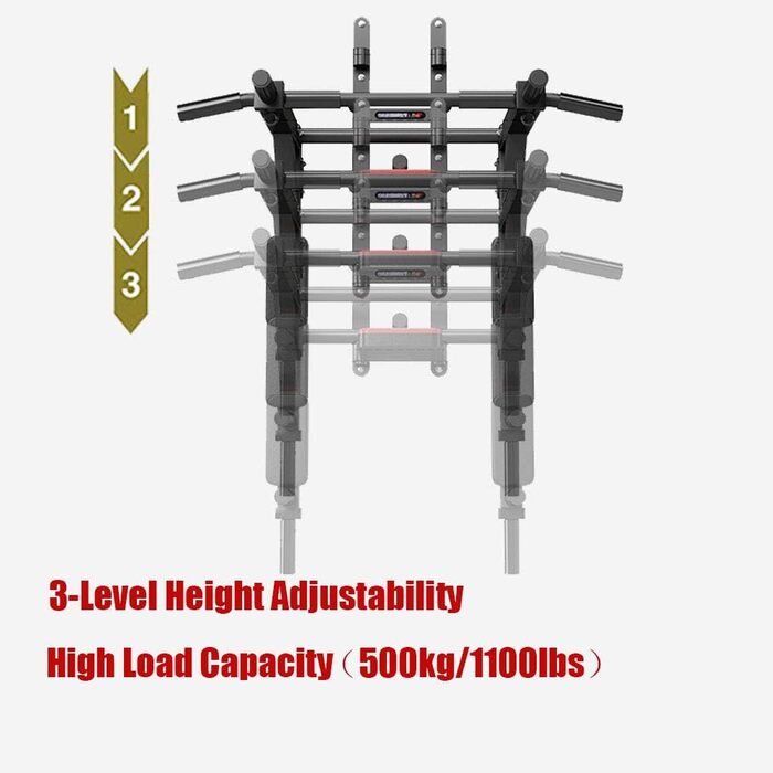 Кімнатна турнік для стіни 2-в-1 з платформою для віджимань, чорний. Макс. навантаження 500 кг. Фітнес для дому