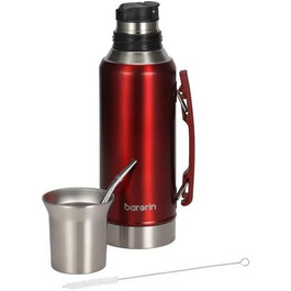 Аргентинський набір для мате All-in-One: термос, калабаса, бомбілья, Yerba Mate, червоний колір