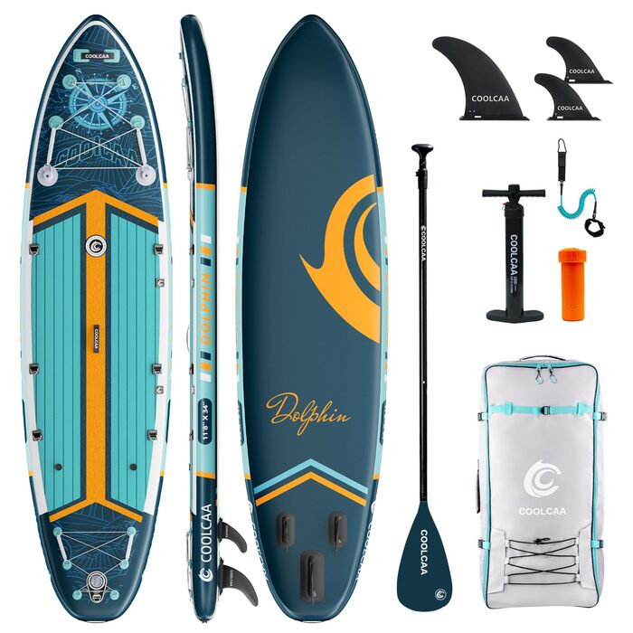 SUP дошка COOLCAA Trail Blazer-1 надувна, 355 см, ширина 86 см, вантажопідйомність 222 кг, з аксесуарами та сумкою для перенесення, для дорослих