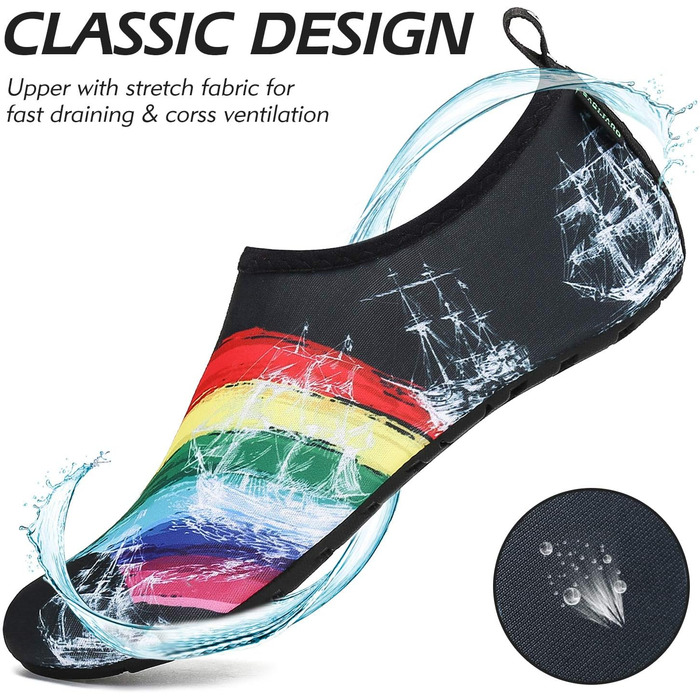 Чоботи для плавання SAGUARO Unisex: чоловічі та жіночі, швидковисихаючі, для активного відпочинку та водних видів спорту, розміри 37-47 EU (36/37 EU, кольоровий)