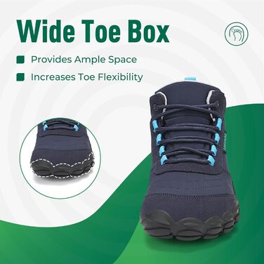 Черевики для ходьби босоногим SAGUARO для чоловіків та жінок, легкі, з нульовим перепадом, розміри EU 36-48 (36 EU, темно-синій)