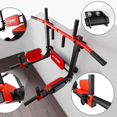 Кріплення для турніків та віджимань K-Sport на стіну, до 150 кг, з електронною книгою