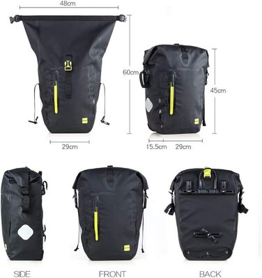 Велосипедна сумка WATERFLY 25L на багажник, водонепроникна, чорна