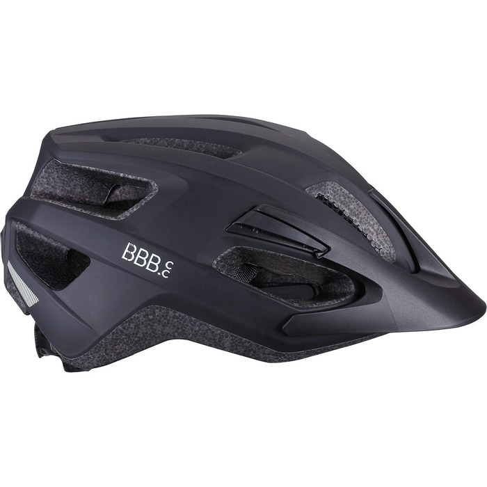 Велошолом BBB Cycling Kite 2.0 для дорослих і дітей, для шосейного та гірського велосипеда, знімний візор, кріплення для LED, розмір S (52-55 см), матовий чорний