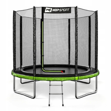 Батут із зовнішньою захисною сіткою Hop-Sport 8ft (244 см), чорно-зелений