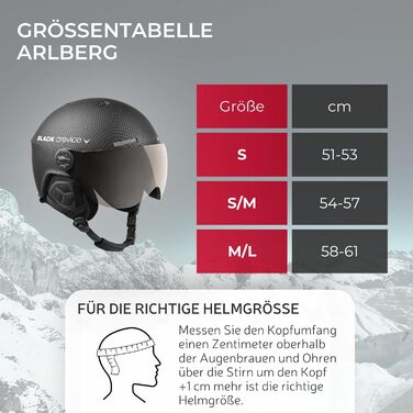 Гірськолижний шолом Black Crevice Arlberg з 2 візорами, розмір M/L (58-61 см), чорний