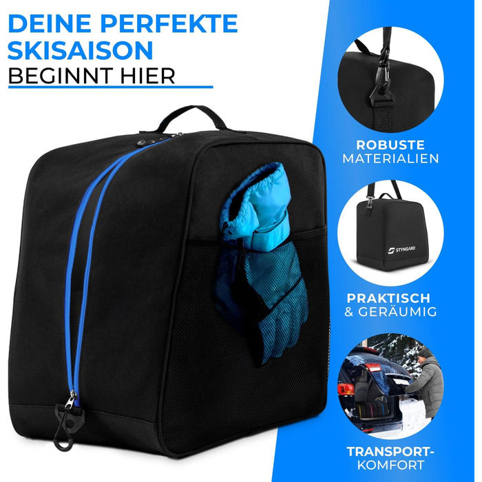 Чохол для лижних черевиків STYNGARD Cortina (38 л) - чорно-синій, з місцем для аксесуарів