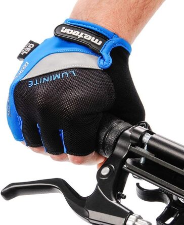 Рукавички велосипедні Meteor Radhandschuhe MTB Gel GX31 Green для чоловіків та жінок, дитячі, для гірського велосипеда, downhill, хайкінгу, синій, XS