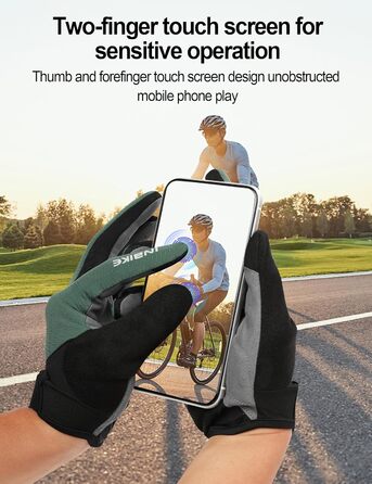 Велосипедні рукавички INBIKE для чоловіків, 2 пальці, сенсорний екран, ударостійкі, дихаючі, IHC406 (зелені, S)