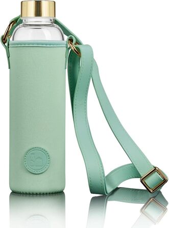 Дизайнерська скляна пляшка Botty Bag 550 мл з неопреною чохлом, герметична, для гарячих, холодних і газованих напоїв, м'ятна