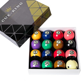 Більярдні кулі Cue-King Black Edition AA+ 5,4 см, набір з професійною точковою битком, стандартний комплект для більярду